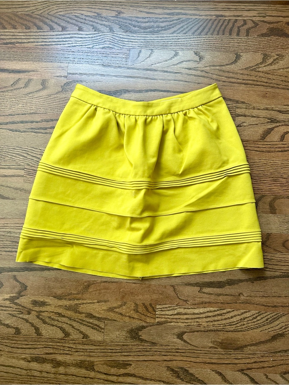 Madewell Yellow Mini Skirt XS Tiered Ruffle Bright Spring Summer